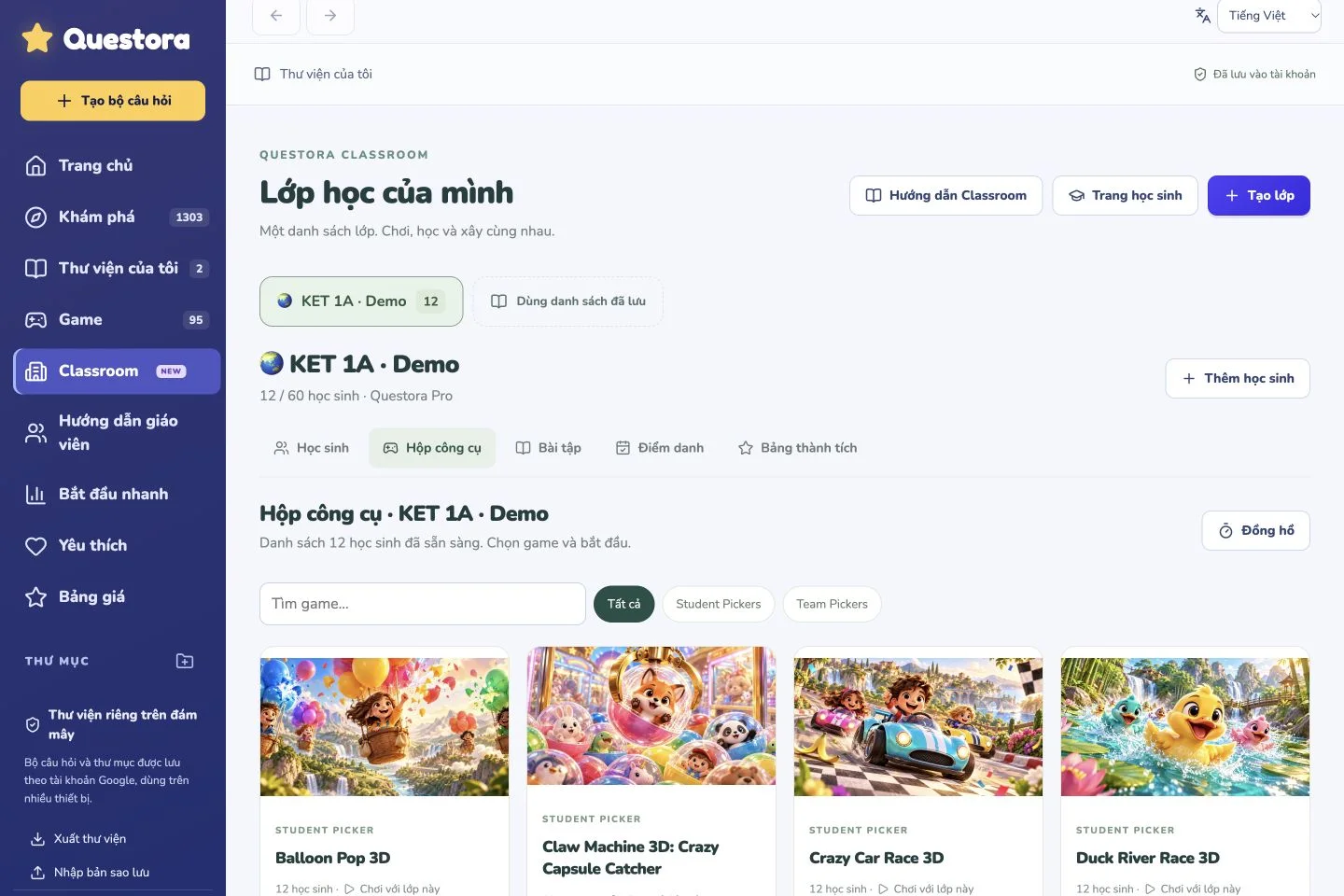 Chơi ngay với chính lớp của mình.
